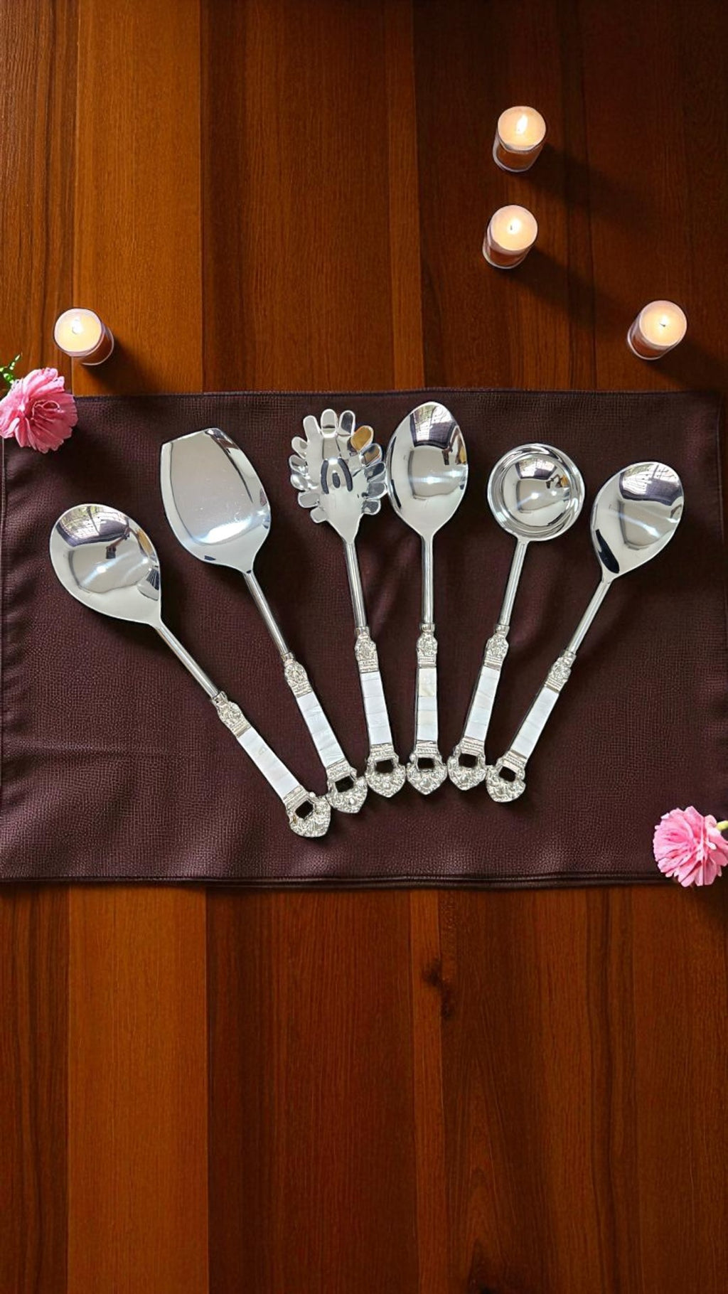 Lustrous Pearl Serving Spoon (Set of 6)