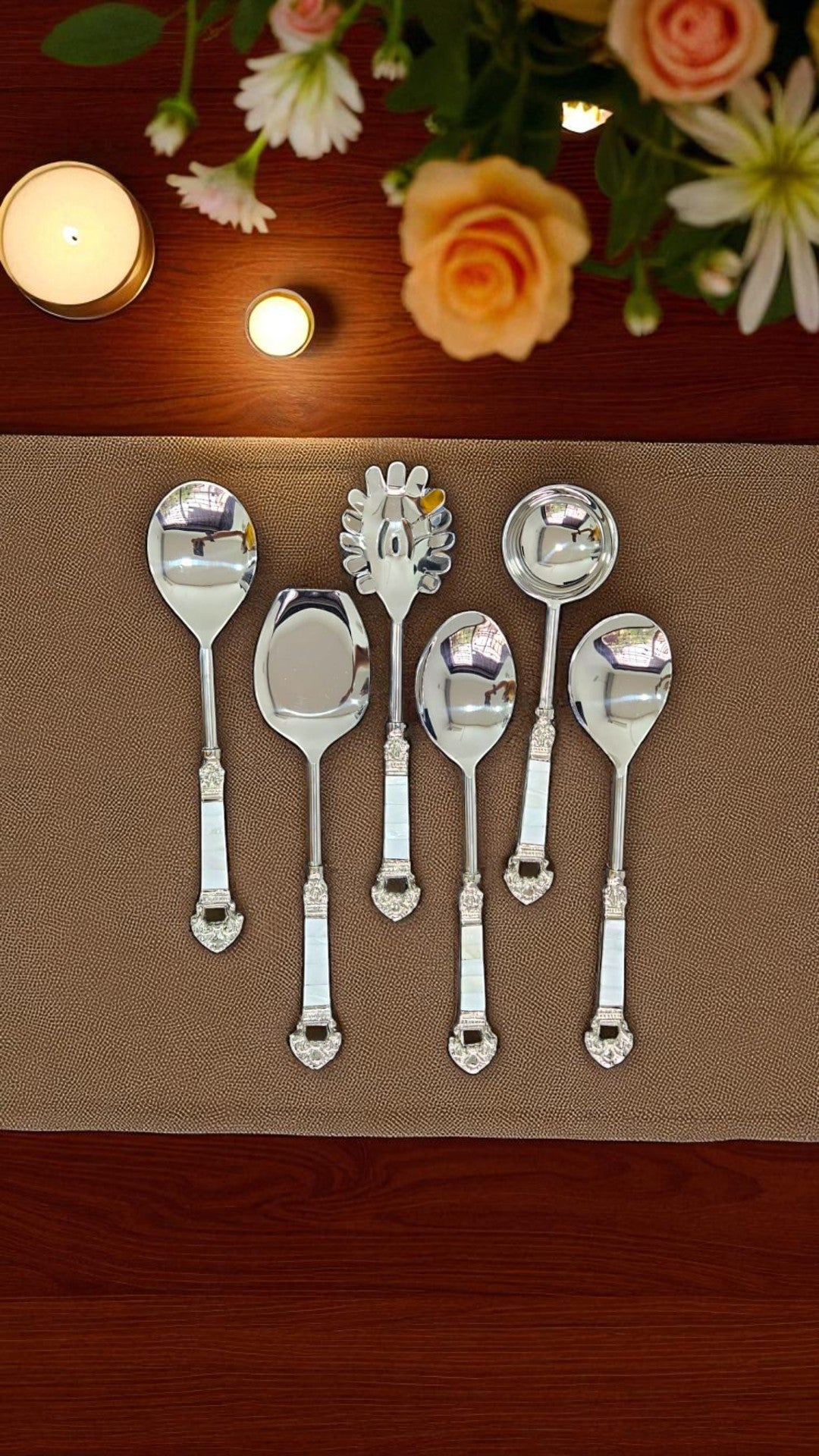 Lustrous Pearl Serving Spoon (Set of 6)