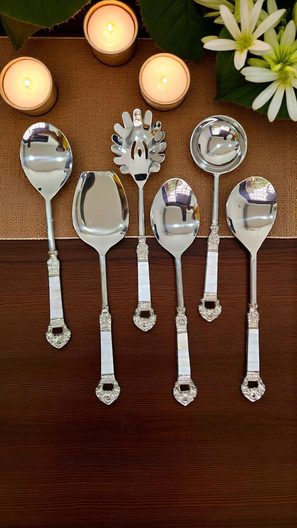 Lustrous Pearl Serving Spoon (Set of 6)