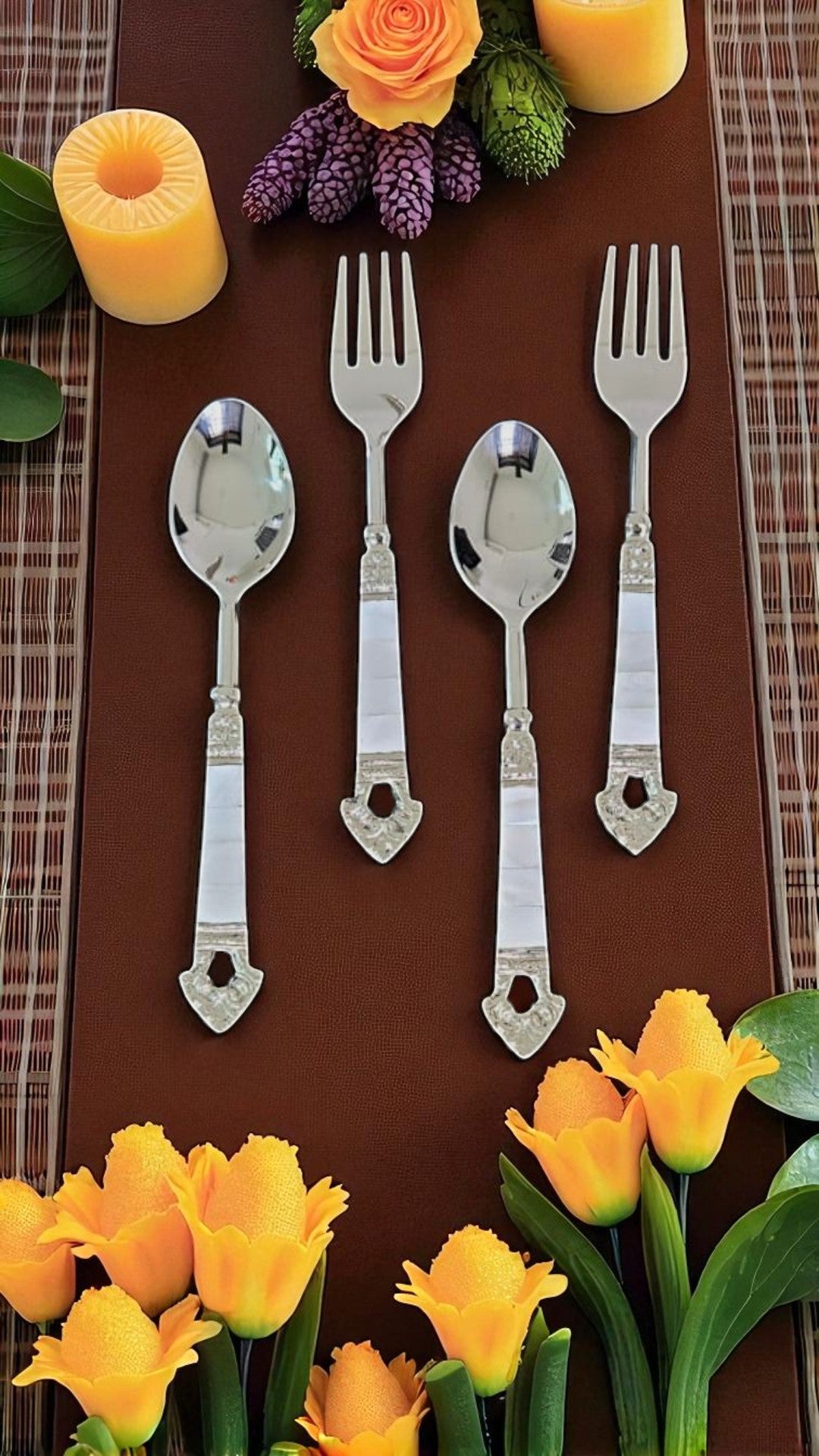 Lustrous Pearl Flatware Set  (Set of 12)