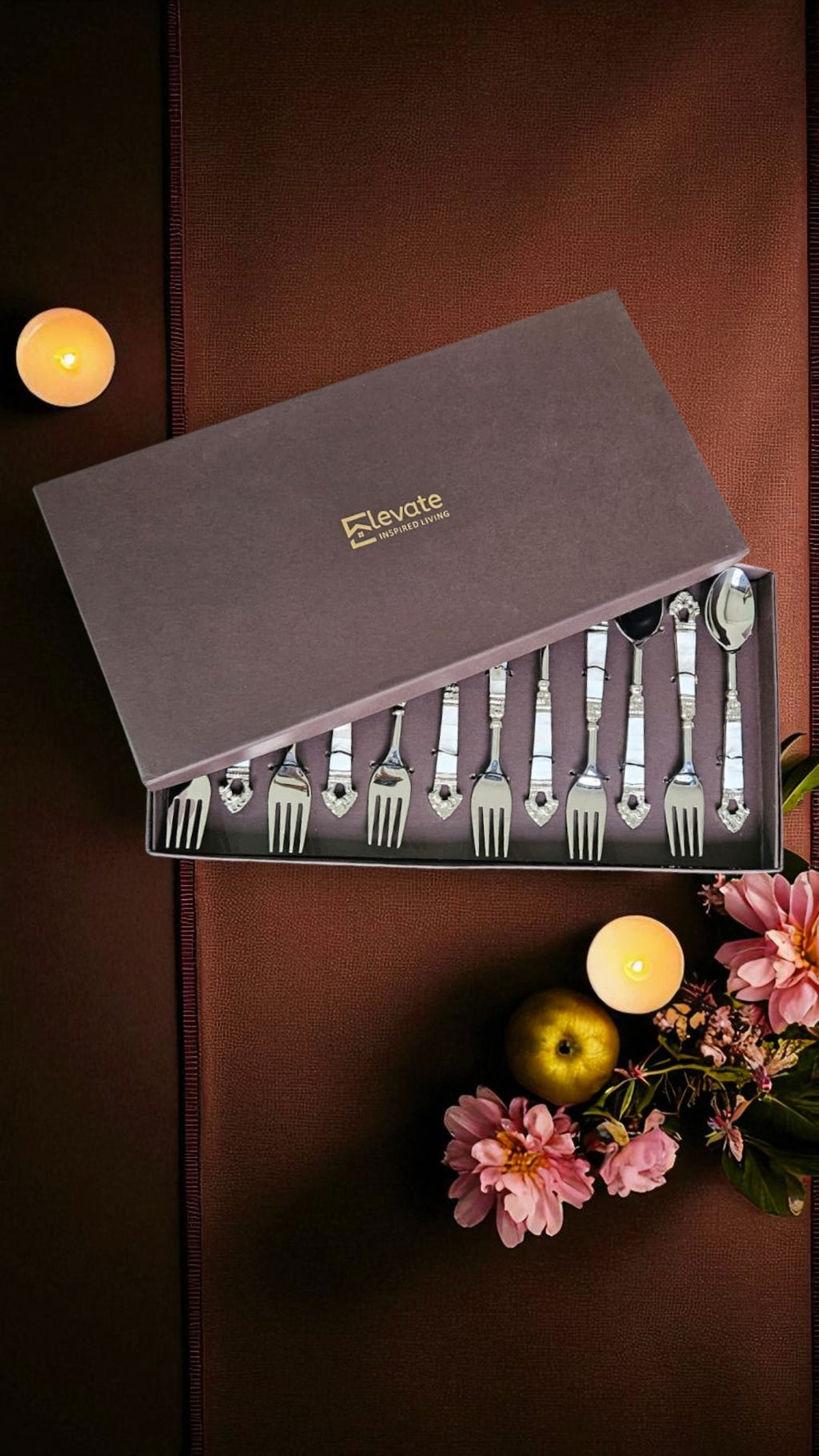 Lustrous Pearl Flatware Set  (Set of 12)