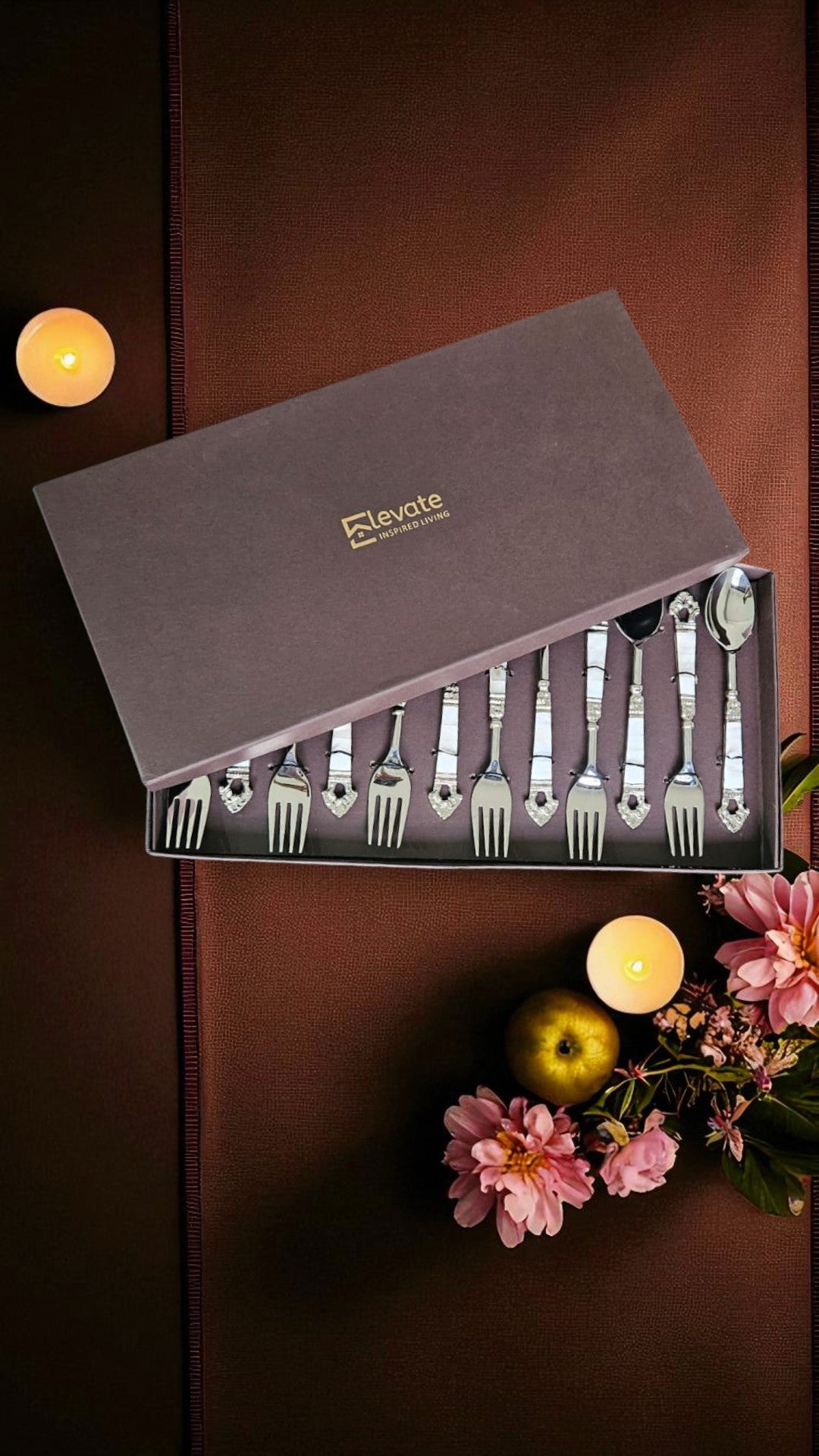 Lustrous Pearl Flatware Set  (Set of 12)