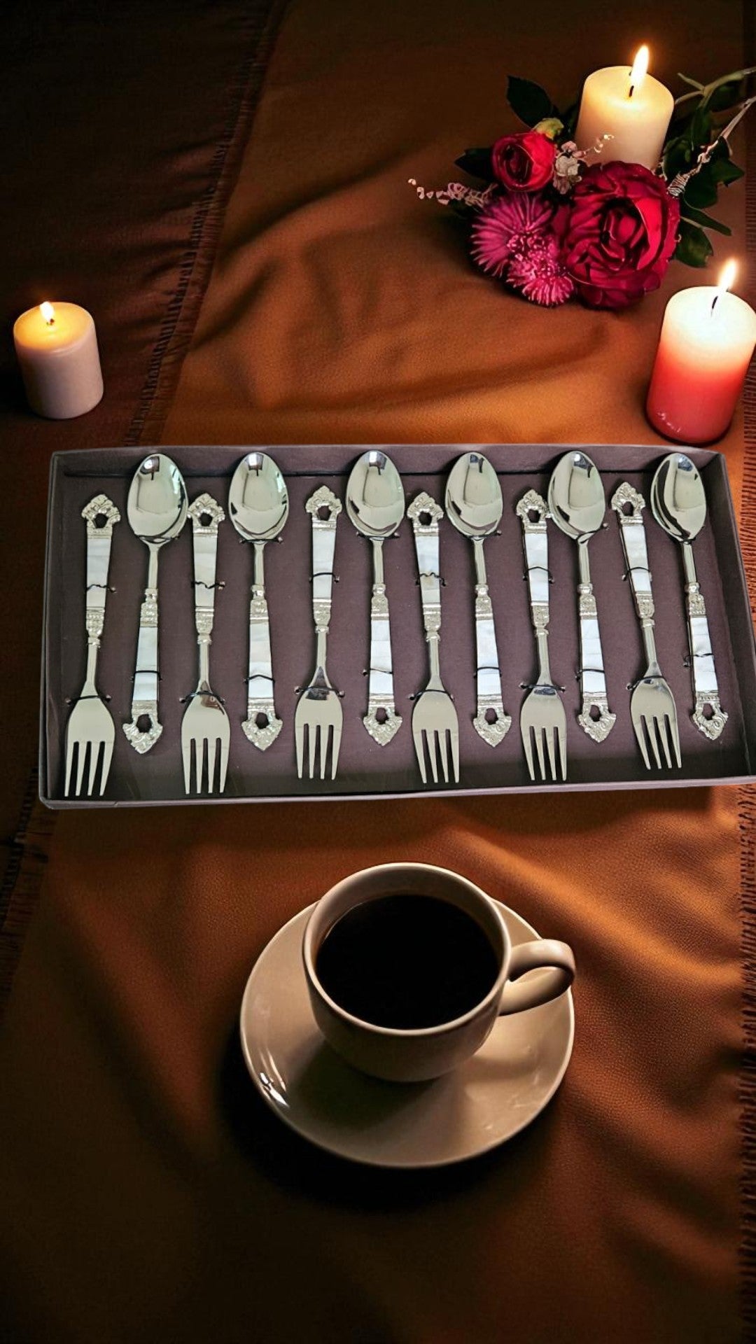 Lustrous Pearl Flatware Set  (Set of 12)